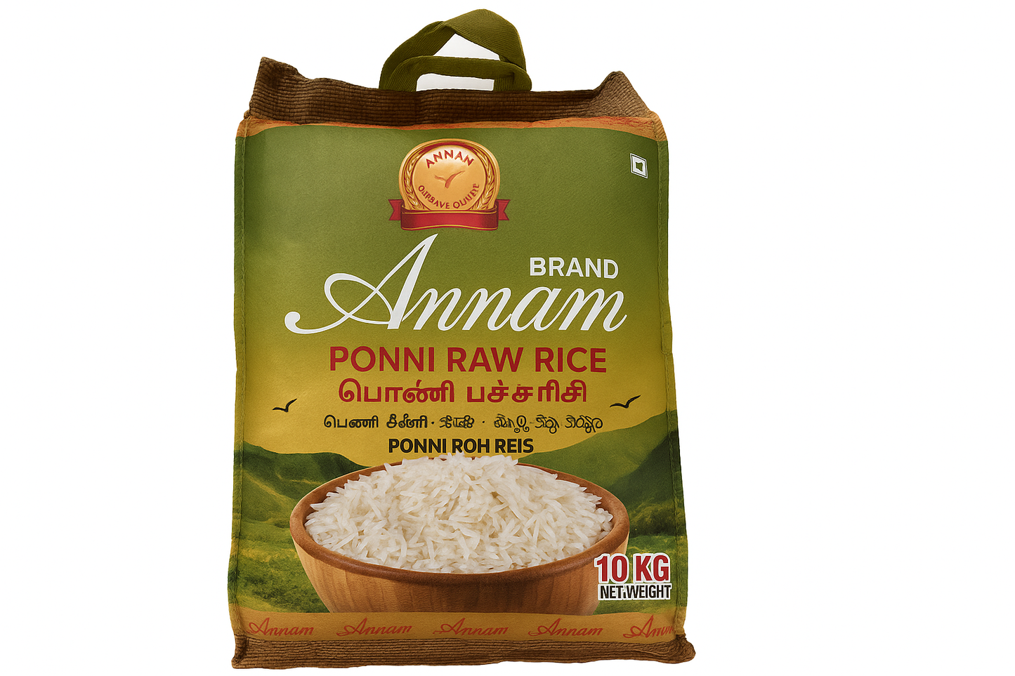 Annam Ponni Raw Rice - Tamil in dritter Zeile