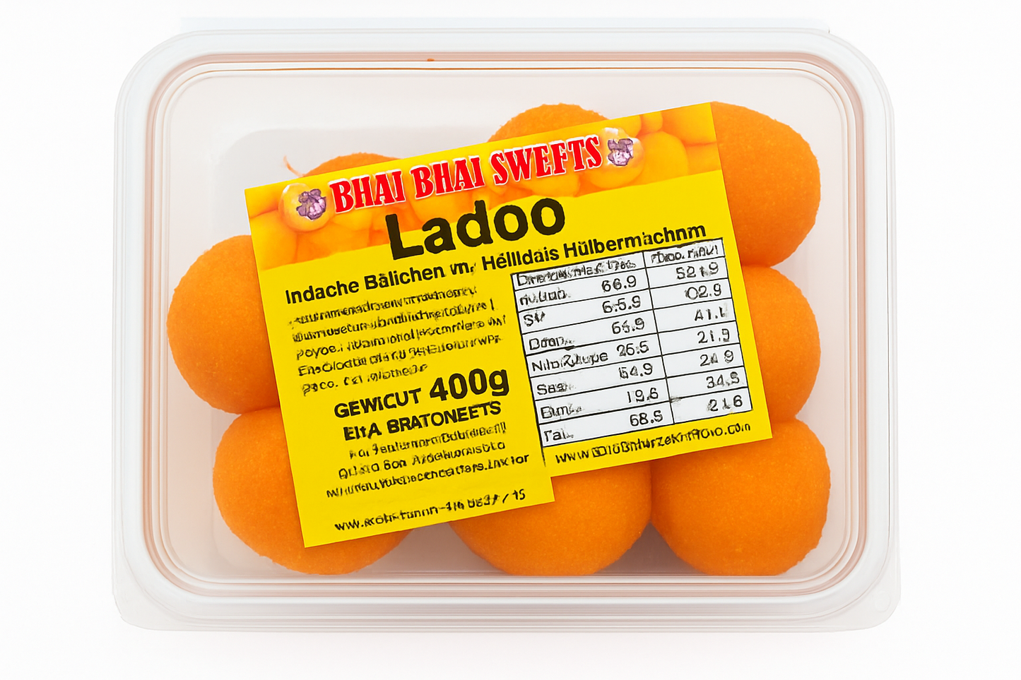 Bhai Bhai Sweets Ladoo - weißer Hintergrund