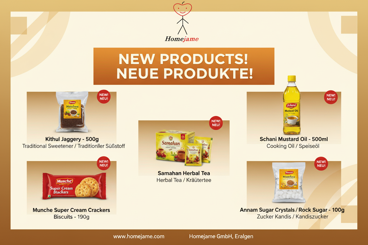 Homejame New Products Flyer Deutsch-Englisch