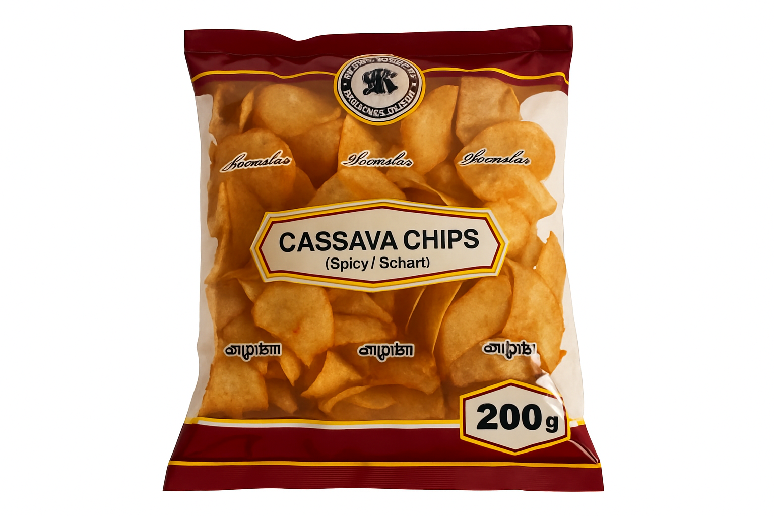 Amutha Cassava Chips - korrigiert mit weißem Hintergrund